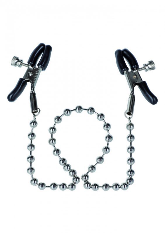 Stymulator-NIPPLE CLAMPS SILVER BEADED