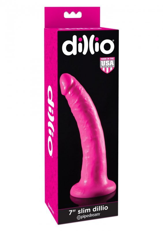 Dildo-SLIM DILLIO 7 INCH PINK