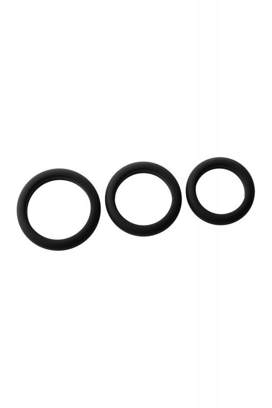 Dream Toys RAMROD SMOOTH SILICONE COCKRING PACK - zestaw pierścieni na penisa (czarny)