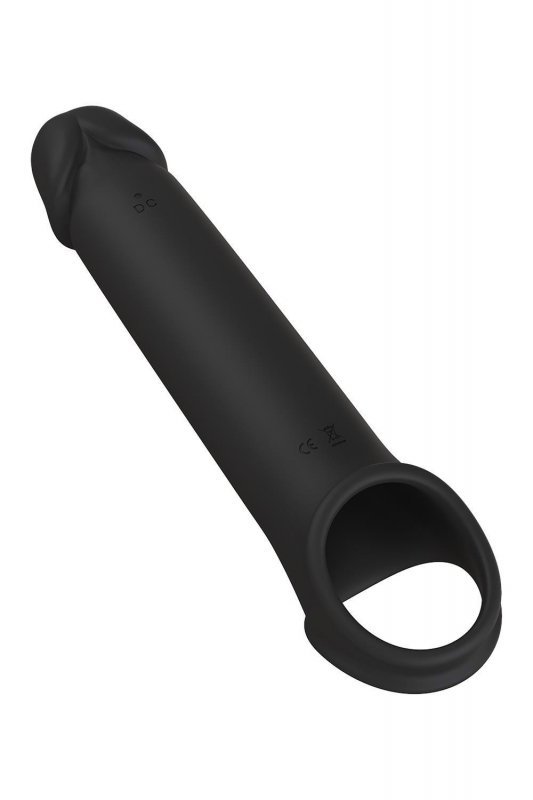 Dream Toys RAMROD VIBRATING EXTENDER WTH REMOTE - nakładka na penisa z wibracjami (czarny)