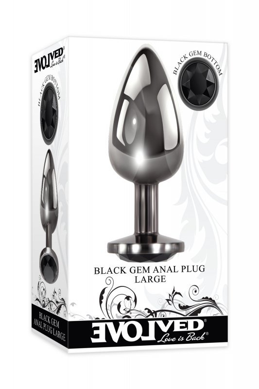 Evolved BLACK GEM ANAL PLUG LARGE - korek analny (srebrny)