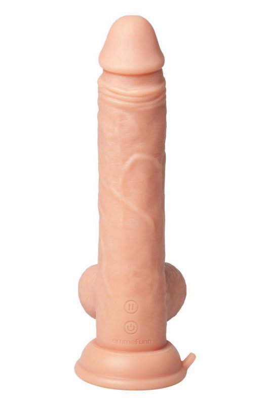 FEMMEFUNN THRUSTER BALLER NUDE - dildo z wibracjami (cielisty)