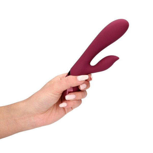 Smooth Silicone Rabbit Vibrator - Dark Cherry