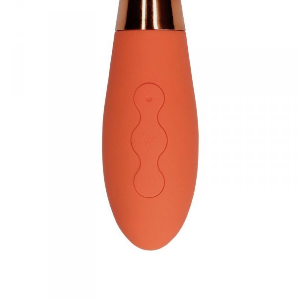 Silicone Rabbit Vibrator with Ribbed Clitoral Stimulator