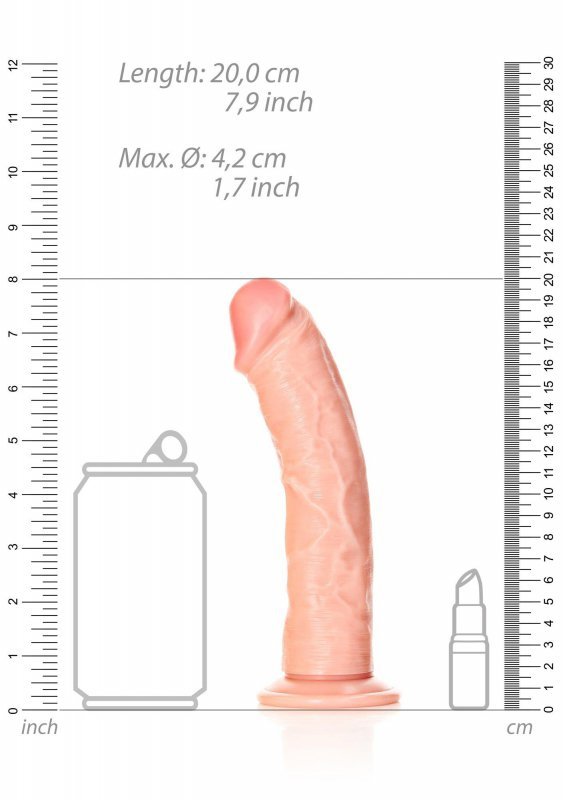 Curved Realistic Dildo with Suction Cup - 7&quot;&quot;/ 18 cm
