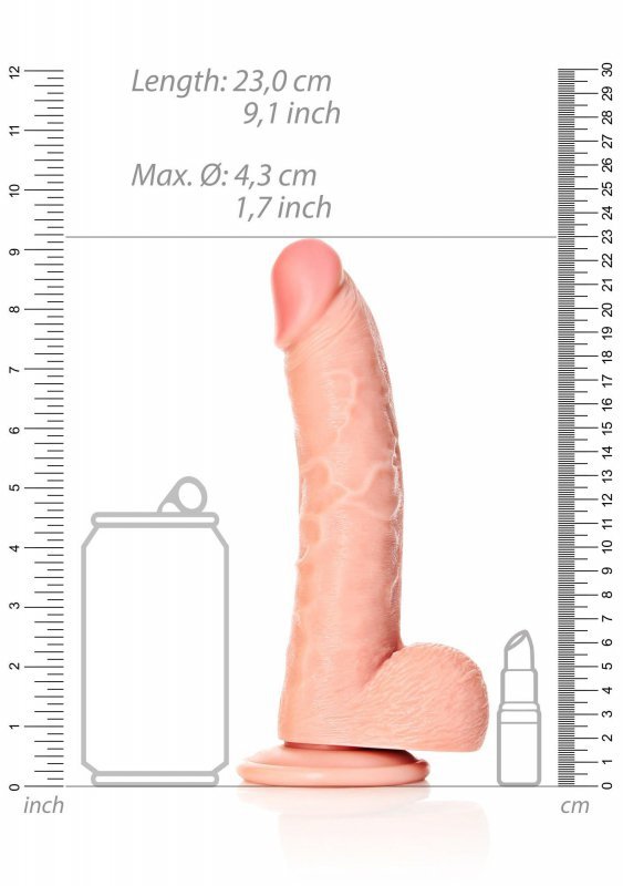 Curved Realistic Dildo  Balls  Suction Cup - 8&quot;&quot;/ 20,5 cm
