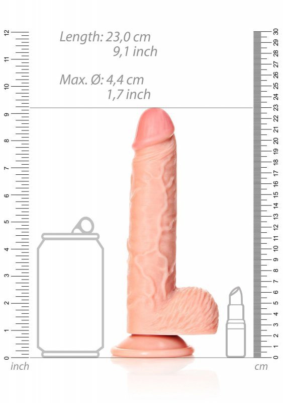 Straight Realistic Dildo  Balls  Suction Cup - 8&quot;&quot;/ 20,5 cm