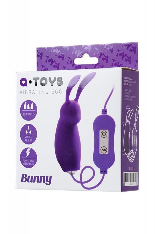 A-TOYS, Vibro egg &#039;Bunny&#039;, with control panel, silicone, violet