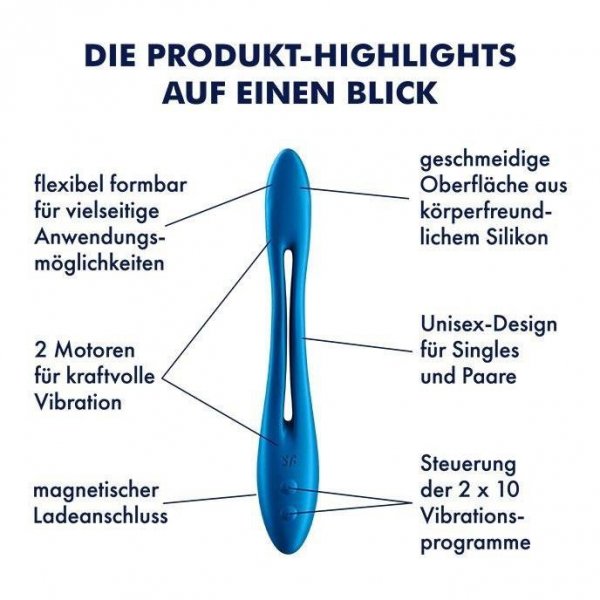 Satisfyer Elastic Game multi vibrator -  wielofunkcyjny wibrator (ciemny niebieski)