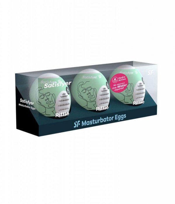 Satisfyer Masturbator-Eggs (set of 3 Riffle) - zestaw 3 masturbatorów 