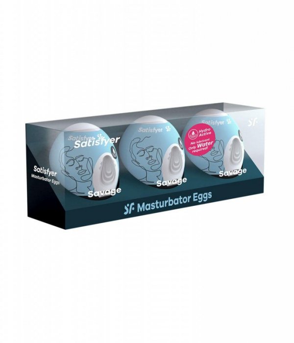 Satisfyer Masturbator-Eggs (set of 3 Savage) -  zestaw 3 masturbatorów