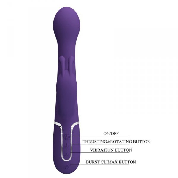 PRETTY LOVE - Dejon dark Purple, 7 vibration functions 4 thrusting settings 4 rotation functions