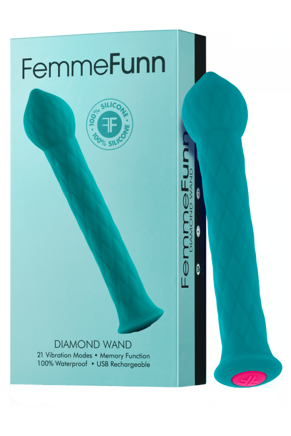 FEMMEFUNN DIAMOND WAND TURQUOISE - wibrator (zielony)
