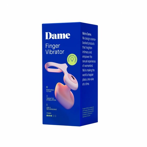 Dame Fin 2.0 Finger Vibrator Quartz - wibrator na palec (różowy)