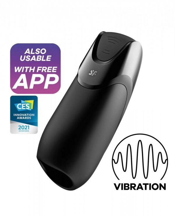 Men Vibration+ Connect App black - masturbator (czarny