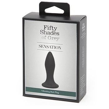 Fifty Shades of Grey Sensation Vibrating Butt Plug - wibrujący korek analny (czarny)