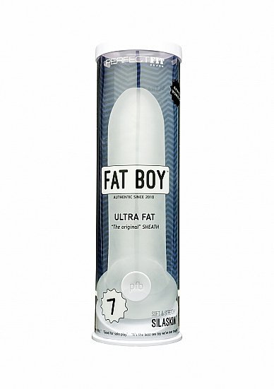 Perfect Fit Fat Boy Original Ultra Fat Clear 7'' - nakładka na penisa (szary)