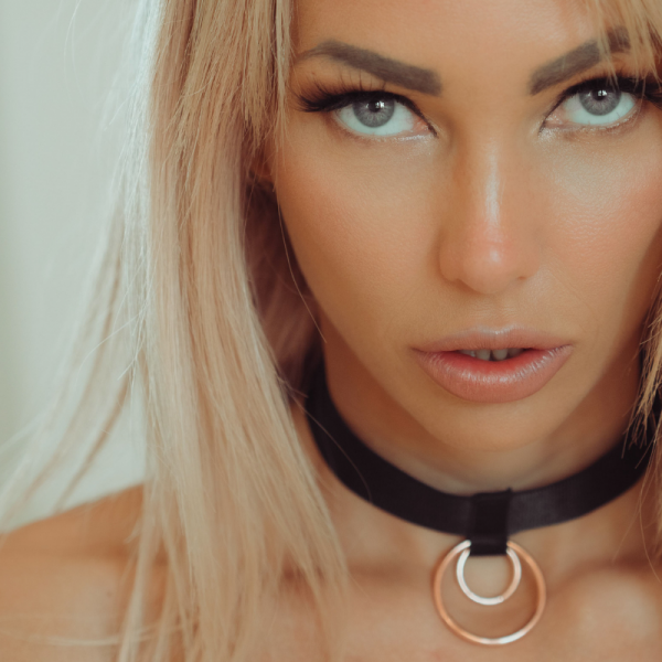 Kinky Diva obróżka 1-Strap Collar Black/Rose Gold