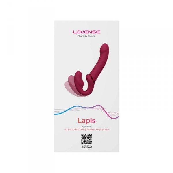 Lovense Lapis - podwójny strap-on (czerwony)