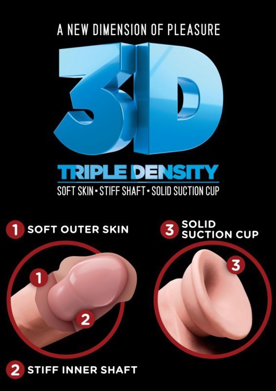 King Cock dildo - Plus 7'' Triple Density Cock sztuczny penis (cielisty)