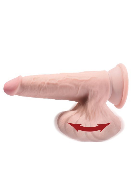 King Cock dildo - 7&quot; Cock Swinging Balls sztuczny penis (cielisty)
