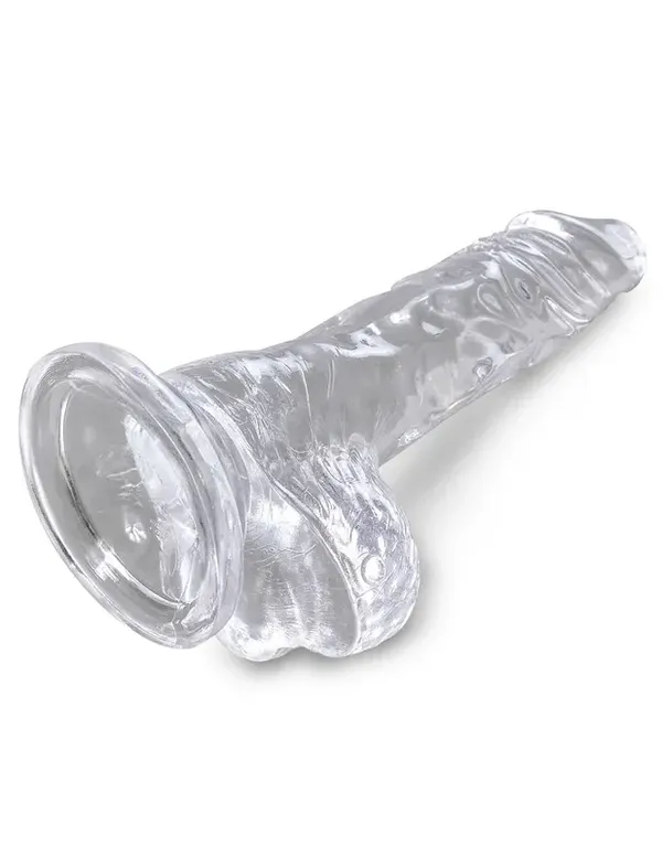 King Cock Transparentne Dildo Clear 4&quot; Cock with Balls Clear - dildo (przezroczysty)