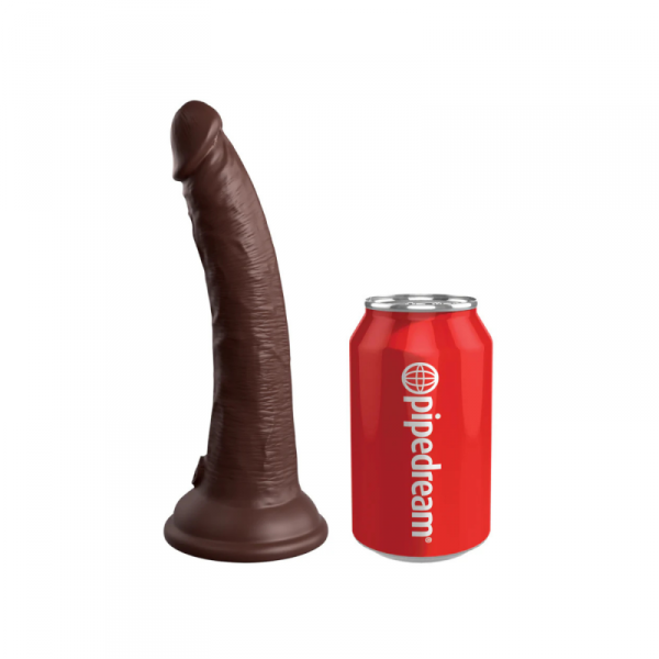 King Cock Silikonowe Dildo Elite 7&quot; Dual Density Silicone Cock Brown - dildo (brązowy)