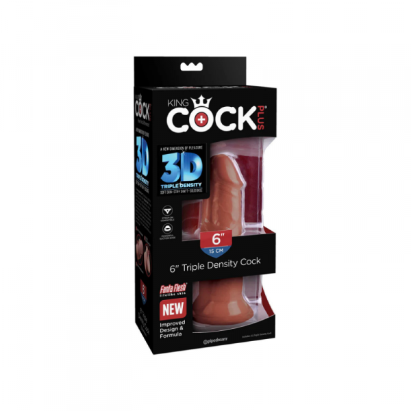 King Cock Dildo Plus 6&quot; Triple Density Cock Brown  - dildo (brązowy)