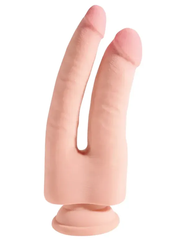 King Cock Podwójne Dildo Plus 9.5&quot; Triple Density Double Penetrator Light - dildo podwójne (cielisty)