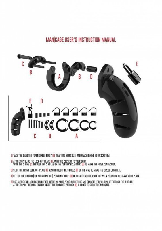ManCage Model 05 Chastity 5.5'' Cock Cage - męski pas cnoty (czarny)