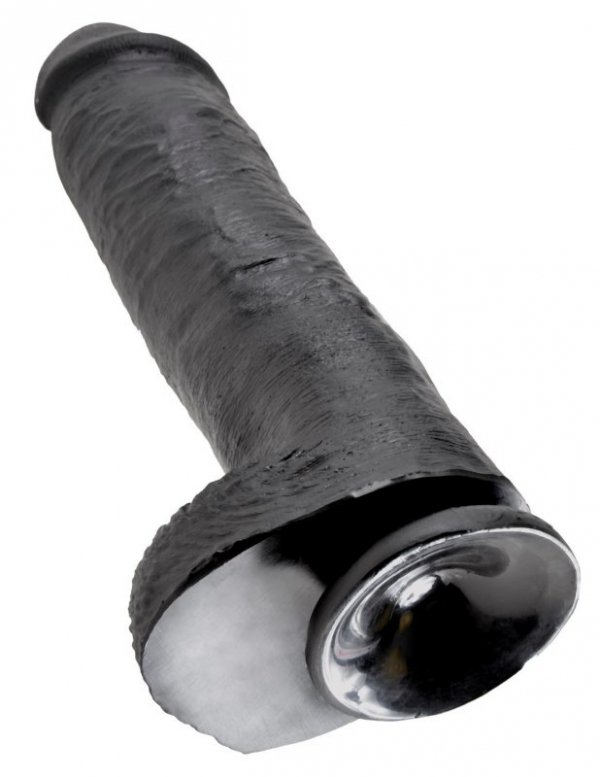 King Cock duże czarne dildo - 11'' Cock with Balls sztuczny penis (czarny)