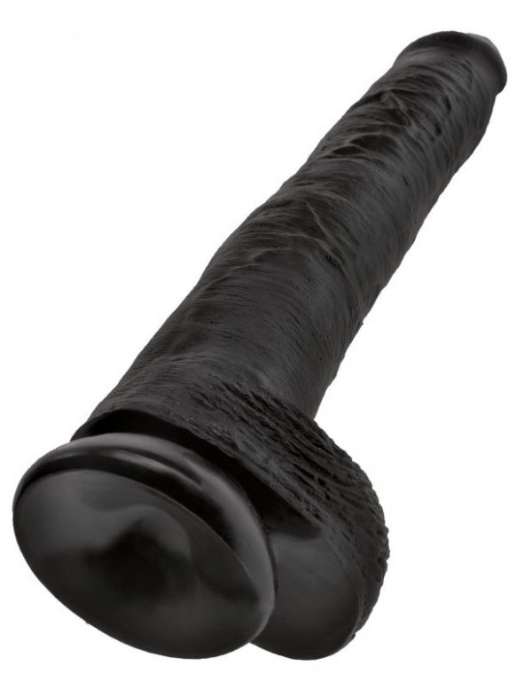 King Cock wielkie czarne dildo - 14'' Cock with Balls sztuczny penis (czarny)