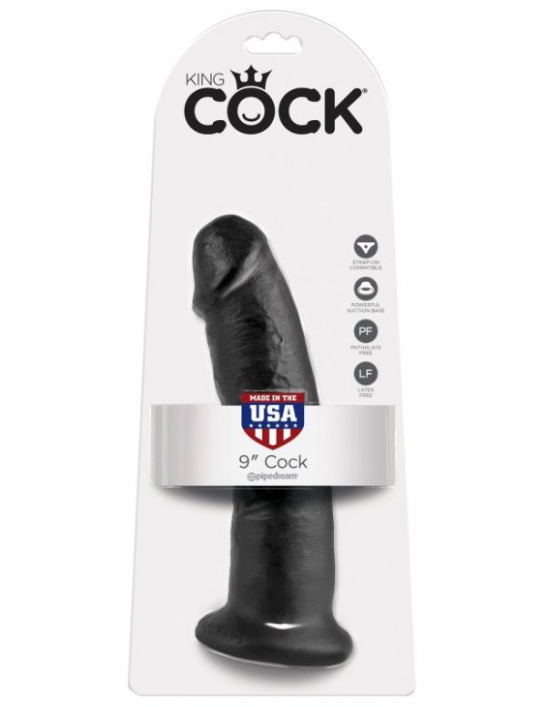 King Cock duże czarne dildo - 9'' Cock sztuczny penis (czarny)