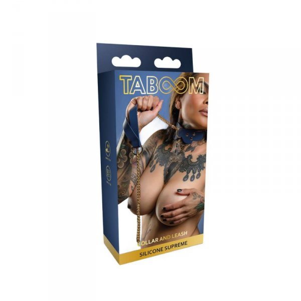 Taboom obróżka ze smyczą Silicone Collar and Leash - obroża i smycz (czarny/złoty)