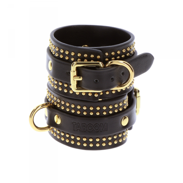 Taboom kajdanki na kostki Vogue Studded Ankle Cuffs Set - wiązanie (czarny)