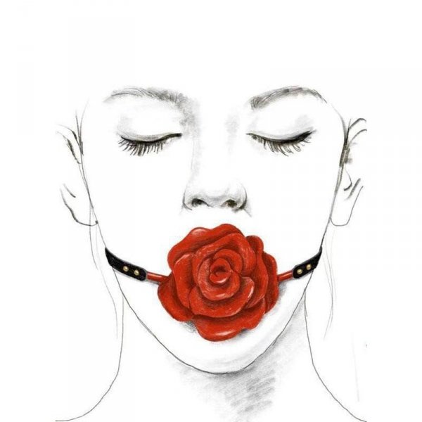 ZALO & UPKO Doll Series Rose Ball Gag Black Straps