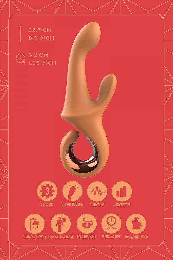 Dream Toys Glam Duo Vibrator - wibrator króliczek (żółty)