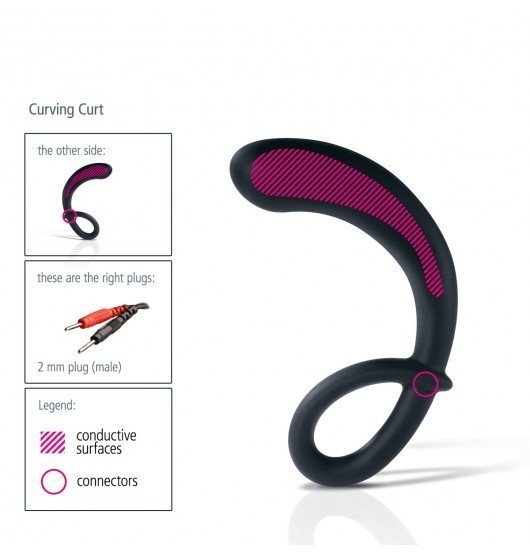 Mystim Curving Curt E-Stim - dildo do elektrostymulacji