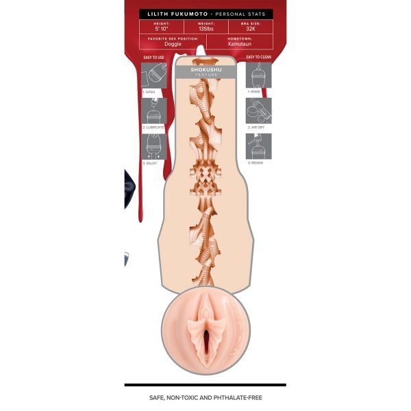 Fleshlight - Fantasy Lilith Fukumoto Shokushu Beige - masturbator pochwa (cielisty)