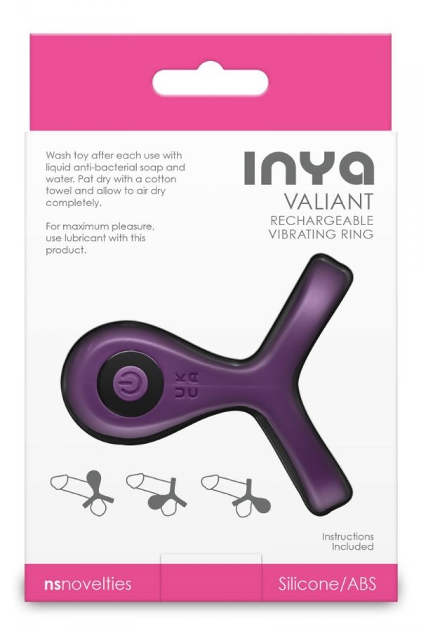 NS Novelties Inya Valiant Berry - pierścień erekcyjny z wibracjami (fioletowy)