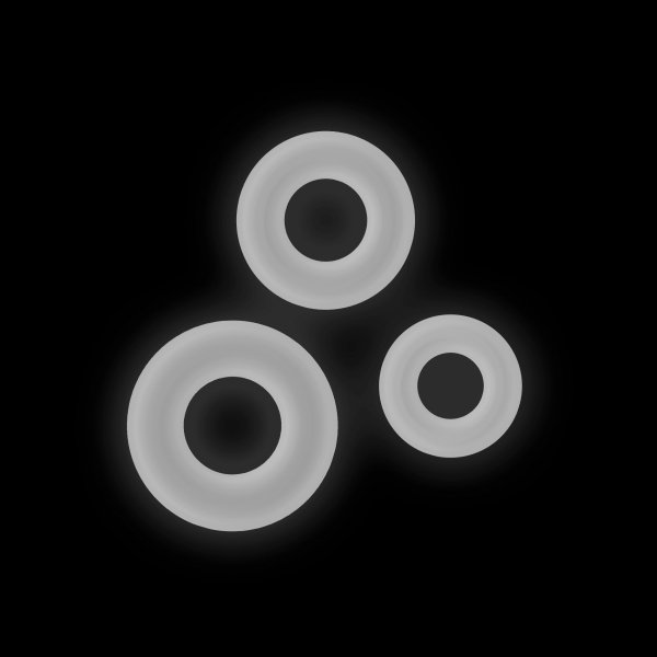 NS Novelties 3Pc Bubble Rings White - zestaw pierścieni na penisa (biały)