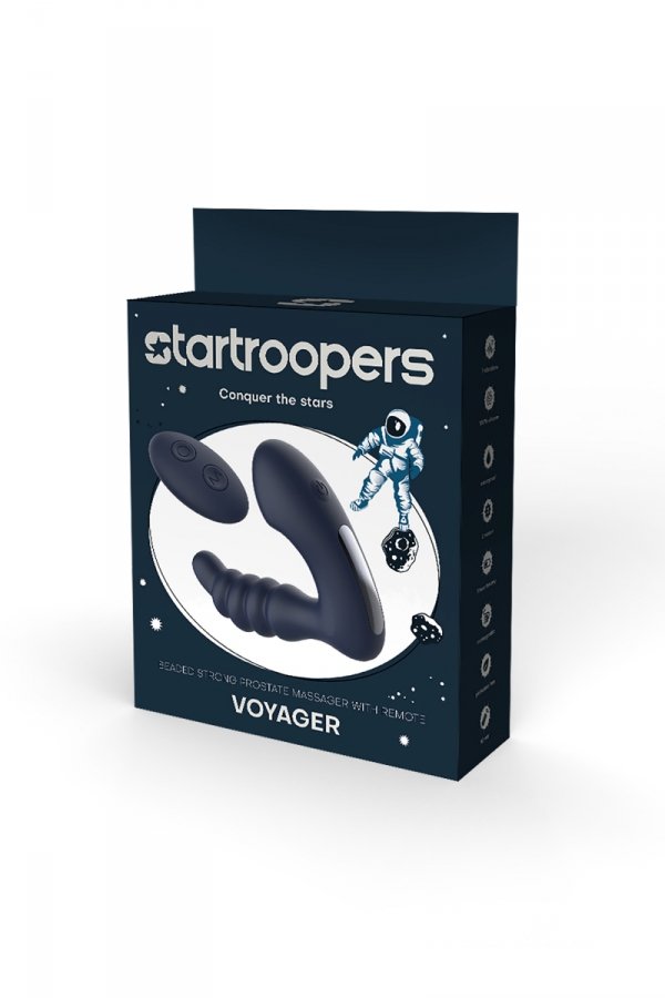 Dream Toys StarTroopers Voyager Prostate Massager with Remote - masażer prostaty (czarny)