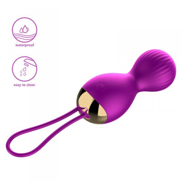 Vibrating Silicone Kegel Balls USB 7 Function- wibrujące kulki gejszy (fioletowe)