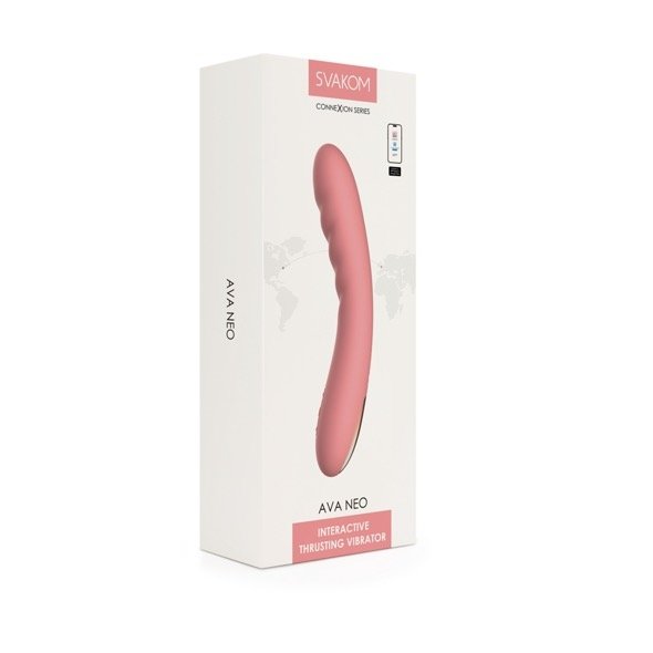 Svakom - Ava Neo Interactive Thrusting Vibrator Peach - wibrator (brzoskwiniowy)