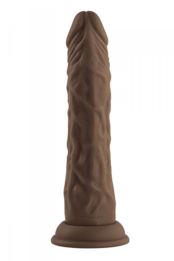 FEMMEFUNN WIRELESS TURBO SHAFT BROWN- wibrujące dildo z pilotem (brązowy)