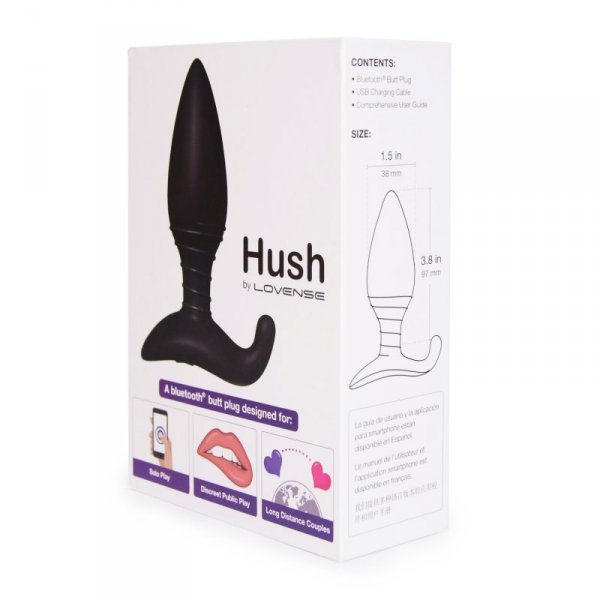 Lovense korek analny z wibracjami - Hush 38 mm (czarny)