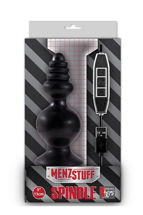 Dream Toys Menzstuff Spindle 10Function Butt Plug - wibrujący korek analny (czarny)
