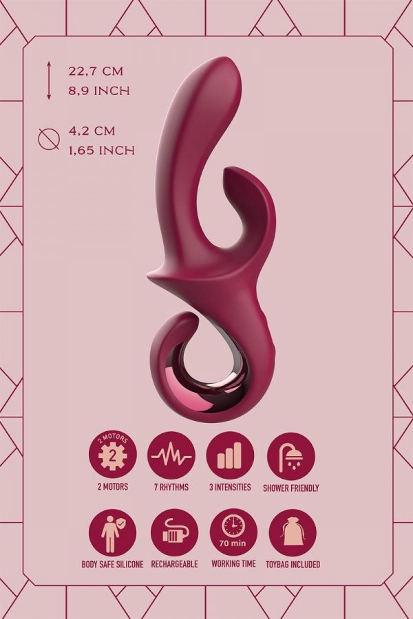 Dream Toys Glam Duo Vibrator - wibrator króliczek (czerwony)