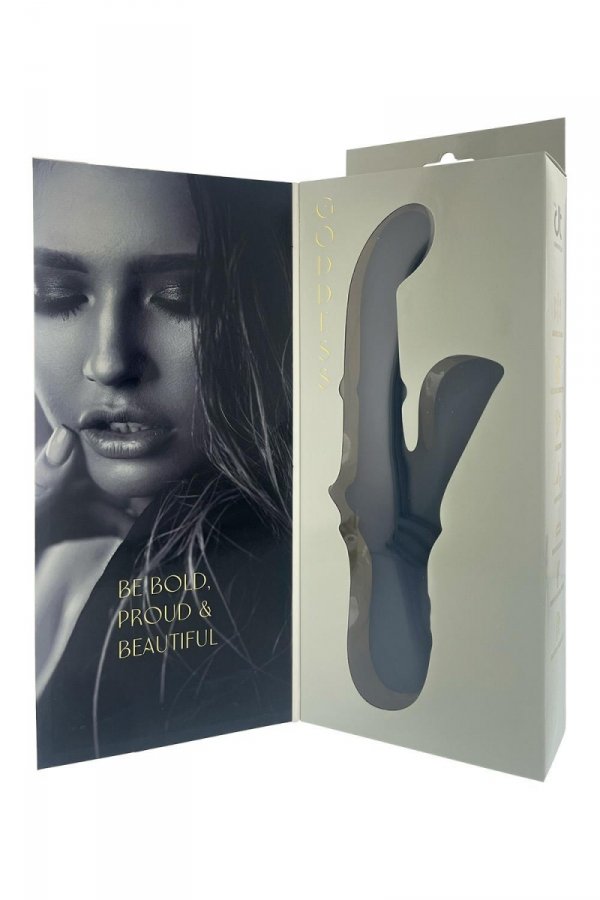 Dream Toys Goddess Collection Iris Duo Vibrator With Sliding Bead - wibrator króliczek (niebieski)