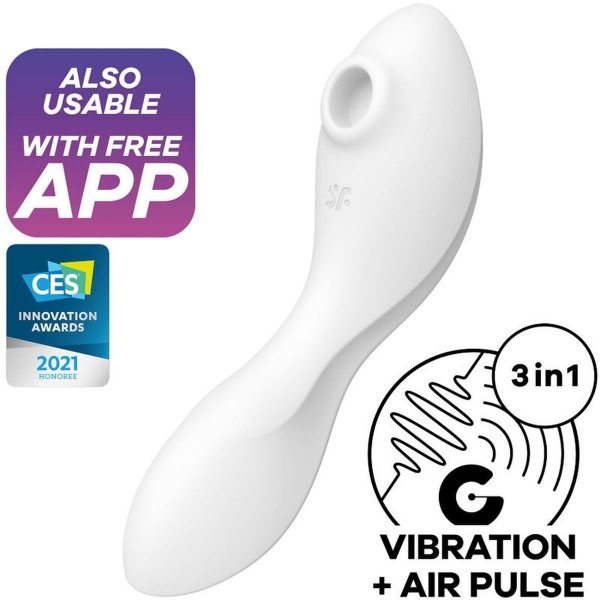 Satisfyer Stymulator-Curvy Trinity 5 Connect App (White) - masażer łechtaczki (biały)
